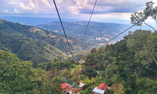 The Cerro del Santisimo cable car, offering a thrilling and scenic ride to the mountain's summit."