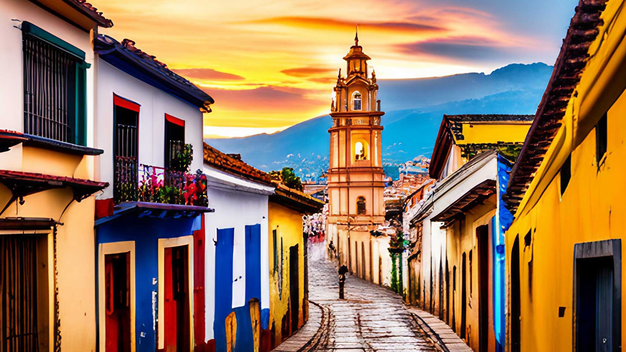 Explore the vibrant streets of Colombia, capturing the essence of the country's rich culture and natural beauty.